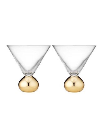 Set 2 pahare pentru martini, sticla cristalina, Astrid Gold - SIMONA'S COOKSHOP